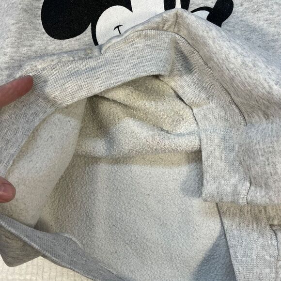 Disney Heathered Gray Crew Neck Graphic Fleece Lined Pullover Sweatshirt Large - Picture 7 of 10